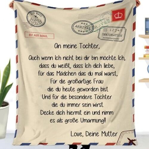 Air Mail Flannel Throw Blanket To My Daughter Son Wife Dad Granddaughter Girlfriend Encourage and Love Throw Blanket Sofa Quilt