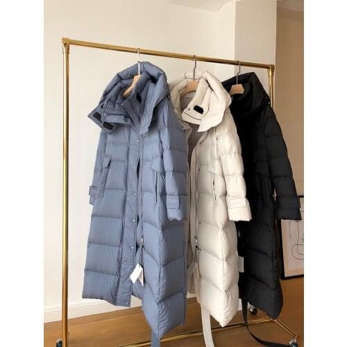 Winter Fashion new hooded jacket Thicken large size blue black White womens down coat