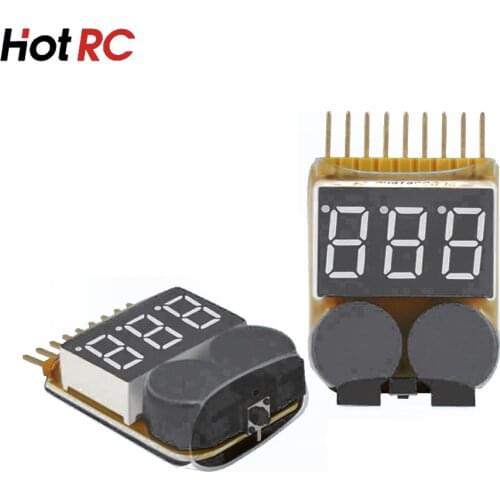 1pcs HotRc 1-8S LED Low Voltage Buzzer Alarm Lipo Voltage Indicator Checker Tester