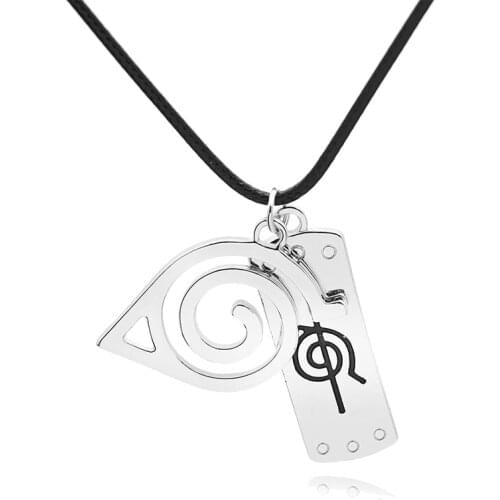 1PC Anime NARUTO Pendant Necklace Uzumaki Naruto Shuriken Kunai Cosplay Prop Necklace Alloy Pendant Toy Gift