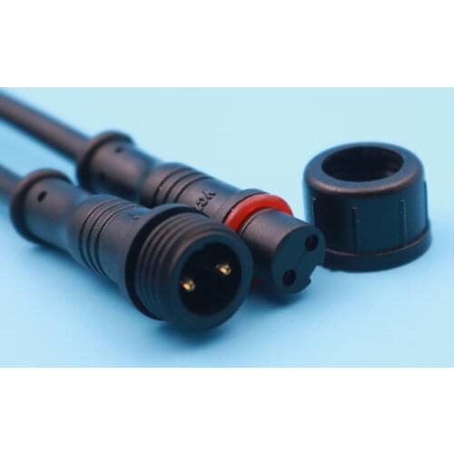 10pcs IP65 Waterproof Connector 0.3mm Male and Female Black cable connector plug & socket 22AWG 500V 2 Pin