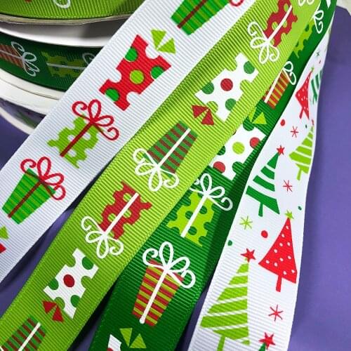 100yard/1lot 2.5cm Christmas Tree Thread Ribbon High Quality Bouquet Gift Box Packing Tape Bow Accessories Party Favors Deco