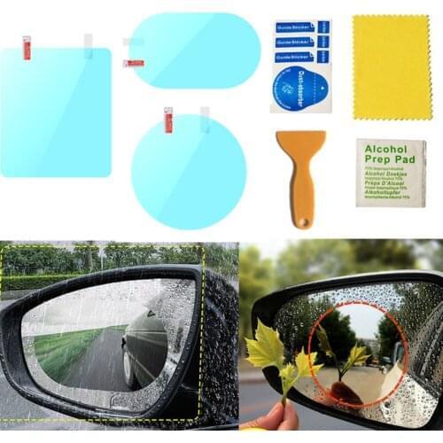 2PCS/Set Car Sticker Anti Fog Car Sticker Car Mirror Window Clear Film Car Rearview Mirror Protective Film Waterproof
