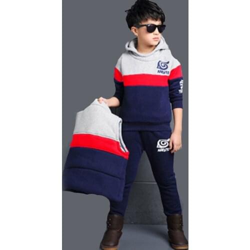 3Pcs/set For Age 4 6 8 10 12 Years Baby Boy Girl Spring Autumn Clothes Set Tops +Vest+Pants Casual Sports Children Boys Outfits