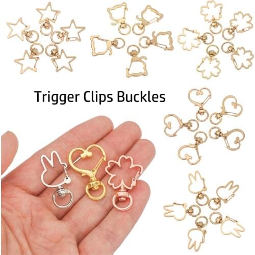 5pcs/set Metal Snap Hook Trigger Clips Buckles For Keychain Lobster Clasp Hooks for DIY Making Necklace Key Ring Clasp