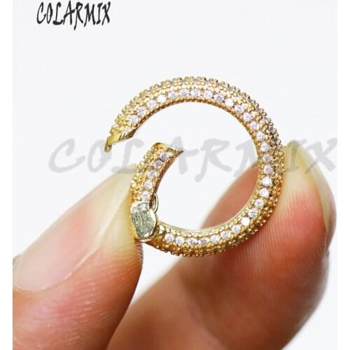 6 pieces Round clasp pendants accessories zircon jewelry carabiner pendants fashion accessories for jewelry makings 50950