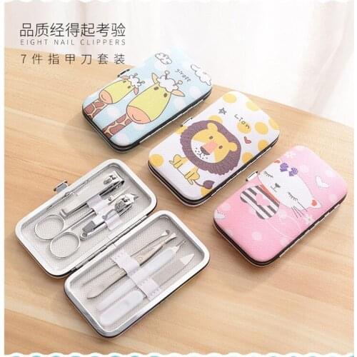 7pcs/set New Manicure Nail Clippers Pedicure Set Portable Travel Hygiene Kit Stainless Steel Nail Cutter Tool Set