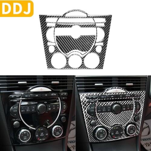 For Mazda RX-8 RX8 SE3P JM1FE 2004-2008 Accessories Radio AC Control Panel Button Frame Carbon Fiber Modified Interior Sticker