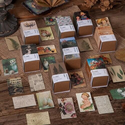 Mohamm 100 Sheets Small Collection 2 Series Retro Note Portable Memo Decoration Scrapbooking Paper Creative Stationary School Su