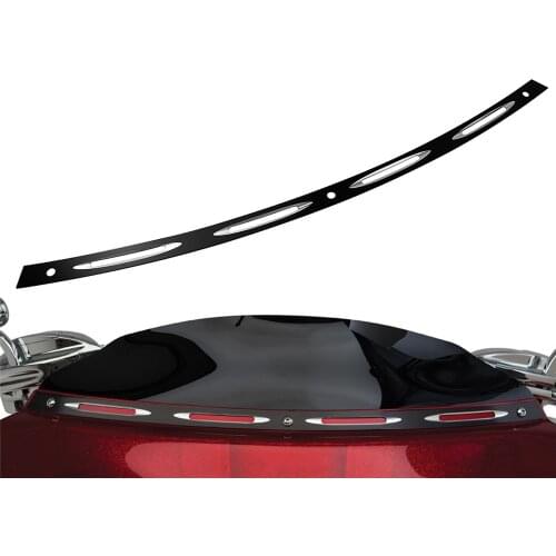 Black/Silver CNC Aluminum Motorcylce Batwing Fair Windshield Windscreen Trim for Harley 96-13 Electra Tri Glide