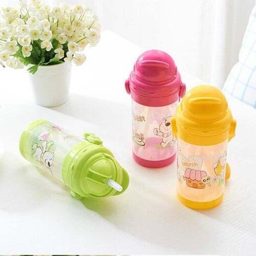 330ML Kids Straw Cup with Sling Children Bottle Sippy Cups Children Learn Drinking Water Straw Training Cup Back School Gift