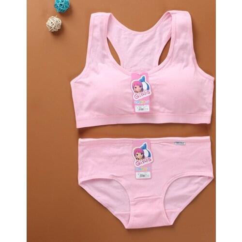 Teenage bra set underwear vest training bra period junior high school students pure cotton vest-style solid cotton cotton