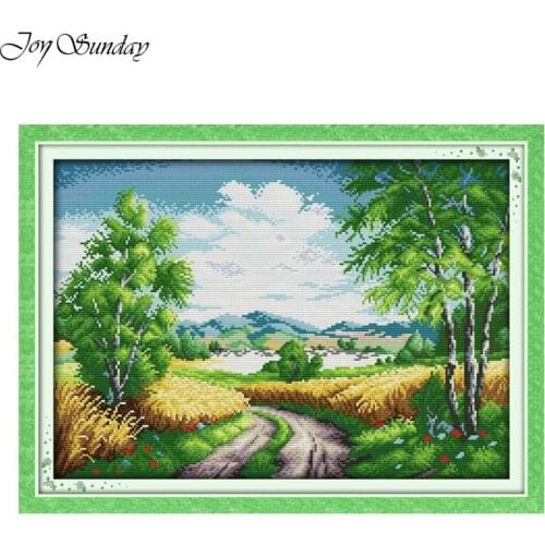 Joy Sunday new Cross Stitch Embroidery Kits DMC 11ct 14ct DIY Landscape Painting Printed Cross Stitch Kits Needlework Home Decor