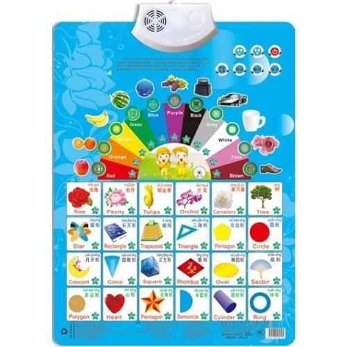 Read card toy Color Flower Form Shape Learning Read Card Book Baby Sound Wall Chart Early Educational Enlightenment