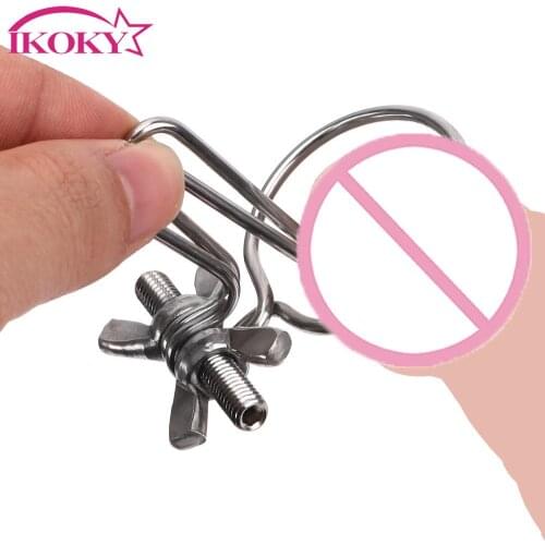 IKOKY Penis Stimulator Irritation Stainless Steel Sex Toys for Men Gay Urethral Dilators Penis Plug Catheters Sounds Adjustable