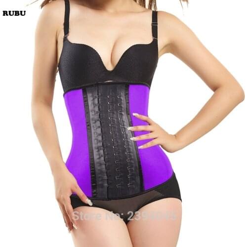 Corset slimming Latex Waist Trainer Corsets Black Steel Boned Hook Eyes Waist Cincher Underbust Corset For Women Waist Trainers