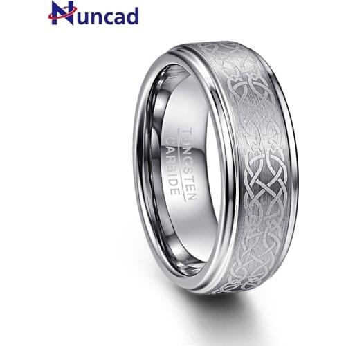 Geometric Lines 8mm Width Men Rings 100% Tungsten Carbide Wedding Bands Gift Anillos para hombres Pierscienie Drop shipping