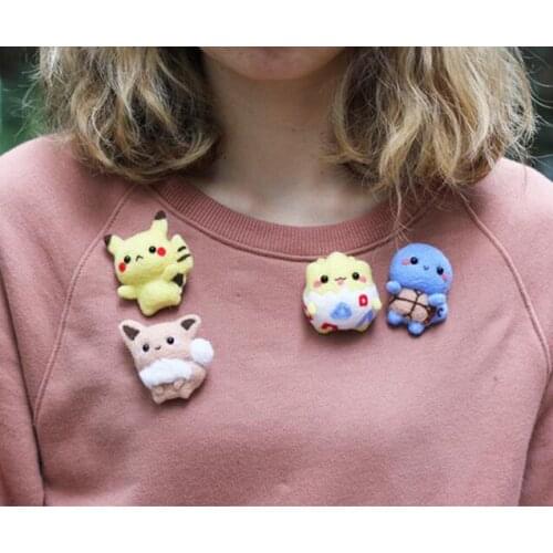 Anime cartoon pet brooch set wool needlepoint kit wool felt needle felting pendant craft needlecraft DIY handmade