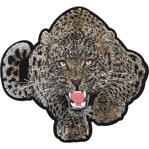 Toothbrush Embroidery leopard Biker patch for Jacket Support, punk Motorcycle Skeleton badge, Iron On Patch Clothing Accessories