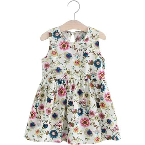 Toddler Children Little Girls Dresses Kids Baby Girl Floral Printed Casual A-line Christmas Princess Dress Clothes 2-10 Years