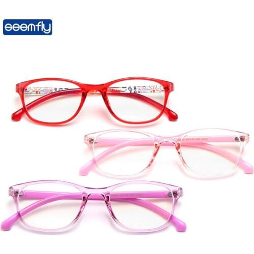 Seemfly 2021 Anti Blue Light Children Glasses Frame Girl Boys Ultralight TR90 Oval Computer Goggles Student Optical Spectacles