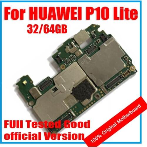 Original Unlocked For HUAWEI P10 LITE Motherboard 64gb 128GB Logic Board For HUAWEI P10 LITE LBS Mainboard WIth Full Chips