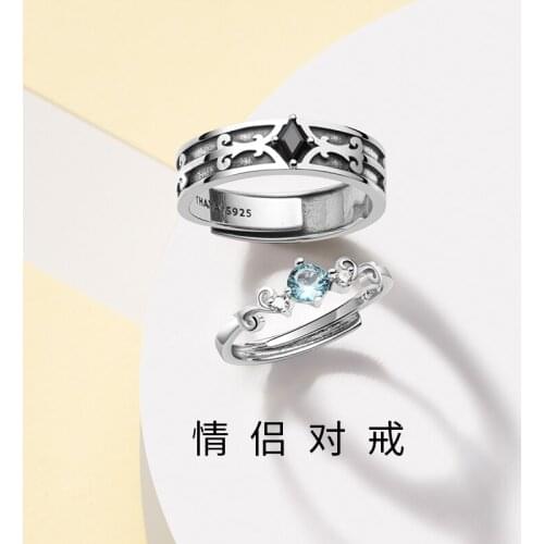 Original Couple Rings Adjustable Ring S925 Sterling Silver Jewelry Cos Limit Fashion Cosplay Gift C