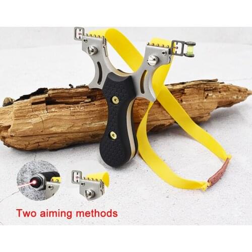 Stainless Steel Metal Bow Head Fast Pressure Slingshot Outdoor Catapult Hunting Slingshot Boy Sports Weapon Toy Game Catapult