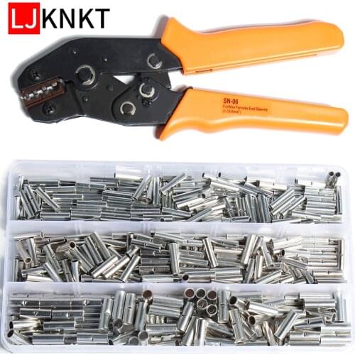 Butt Wire Copper Tinned Splice Bare Crimping Connector Terminal Tube DIY Electrical Repair Sleeve Tubular Point crimping tool