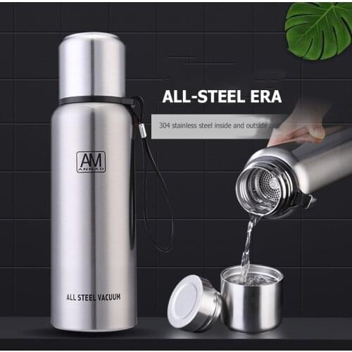 Large Capacity Thermos Water Bottle For Tea Portable Thermal Mug Stainless Steel Cup Sport Cycling Vacuum Flask Insulated