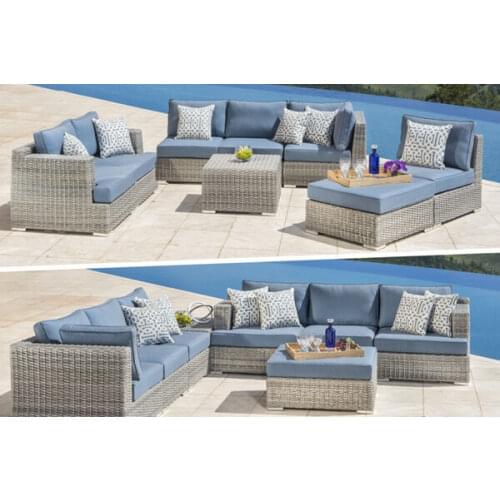 Outdoor sofa sectional wicker patio furniture with water resistant cushions