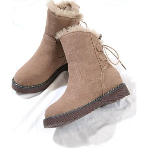 Women Boots Ankle Boots for Womens Platform Female Fur Boots Furry Snow Boots Winter Shoes Non-Slip Fashion Female Shoes U11-14