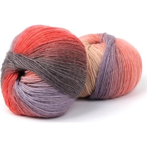 1Ball 50g Hand-woven Rainbow Colorful Crochet Cashmere Wool Blend Yarn Knitting