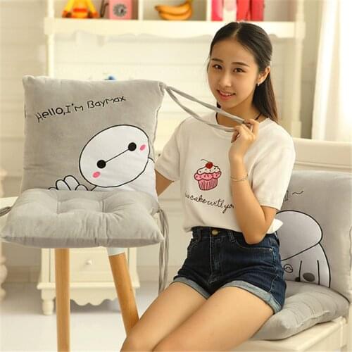 1Pcs Big Hero6 Lovely Baymax office cushion mat Car seat cushion Students chair cushion Waist pillow cushions 2 in 1