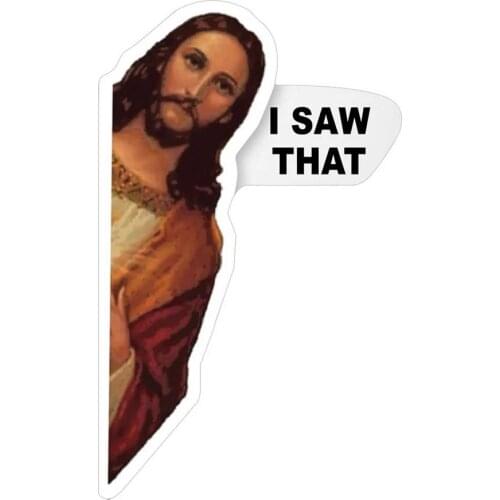 10pcs I Saw That Jesus Graphic Sticker Moist-proof Easy Removing Decal Home Room Funny Decor