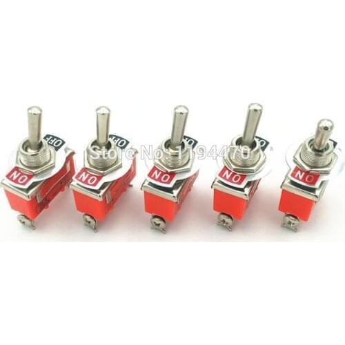10pcs Latching Toggle Switch 1021 2-Pin 2 Position ON-OFF SPST Maintained 15A 250VAC with Waterproof Cap 12mm Mounting Hole