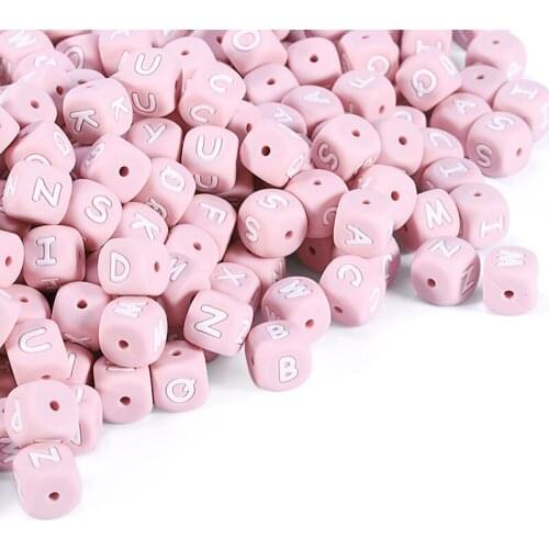 100pc Silicone Alphabet Letter Beads 12mm Teether Bead Personalized Name Baby Teether Accessories BPA FREE Silicone For Teether