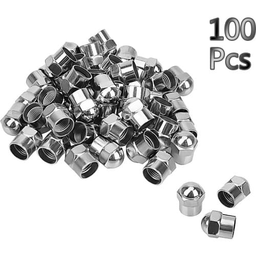 100Pcs Car Tyre Air Pressure Caps Chrome Plated Tire Accessories Airtight Cover Car Wheel Tire Valve Stem Cap Car Styling
