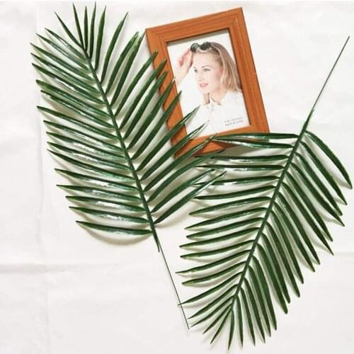 18Pcs Artificial Palm Leaves Plants Faux Palm Fronds Tropical Large Palm Leaves Greenery Plant for Leaves Hawaiian Party
