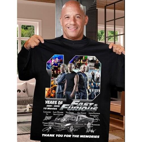 19 Year Of Fast And Furious Thank You For The Memories T-Shirt