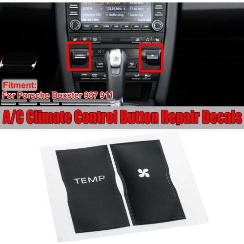 1x Car Air Condition Switch AC Climate Control Button Repair Decals Stickers For Porsche Boxster 987 911 Button Repair Sticker