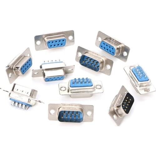 2020 New 5Pairs DB9 Male and Female RS232 9 Pin Wire Solder Serial Port Plug Connectors Drop Ship Support