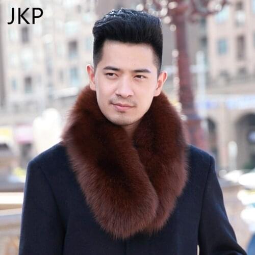 2021 winter new mens wild real big fox fur square collar collar real hair warm big fur collar