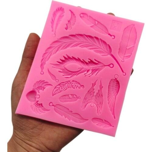 2021 New Silicone Mold Feather Angel Wings Collection Fondant Cake Decoration Mold DIY Chocolate Mold Kitchen Baking Wholesale
