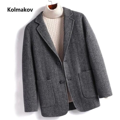 2019 Winter coat Mens high quality trench coat Mens casual woolen coats fashion men overcoat Double sided wool blazers
