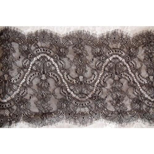 3 Yards Black Chantilly Lace Trim Eyelash Lace Fabric