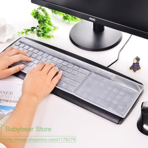 50PCS 44*14cm Silicone Keyboard Protector Cover Skin for Computer Desktop Keyboards for 19'' 21.5'' 22.1'' 23'' 24'' 27'' 29