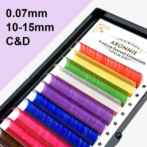 Abonnie Colored Lashes Extension Premium Individual Colored Eyelash Extensions 8Colors Mix in 1Tray for Beauty Make up