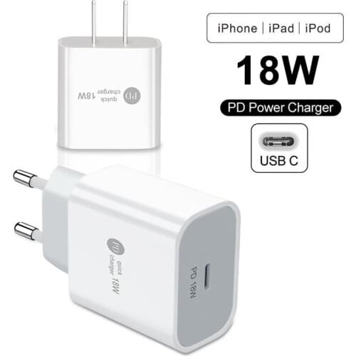 18W PD Power Adapter Charger For apple iPhone 12 Pro Max Mini USB-C C2L Fast charger Type C QC4.0 for iphone 11 XS X XR iPad Air