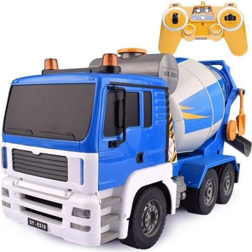 Large Electric remote control Mixer Model 2.4G Simulation Lighting Voice Wireless Control RC Roller truck cement Mixer Toy Gift